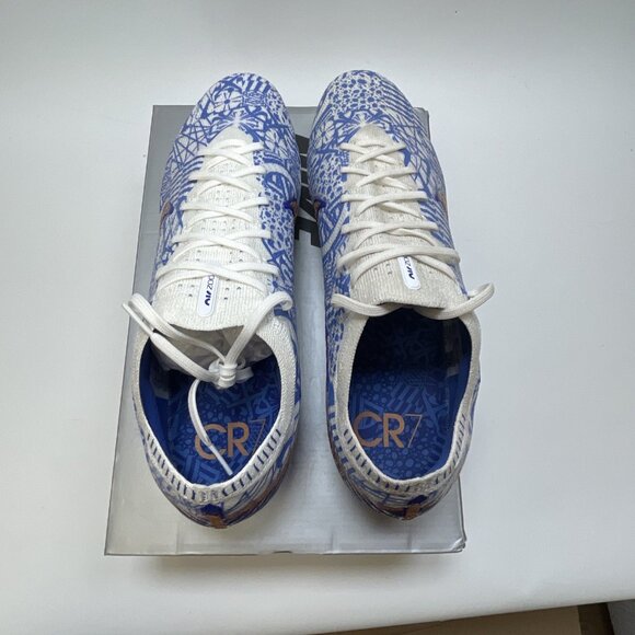 Nike Zoom Vapor 15 Elite CR7 FG White/Metallic Copper-Concord 12.5 US DQ5299 182 - Picture 7 of 11